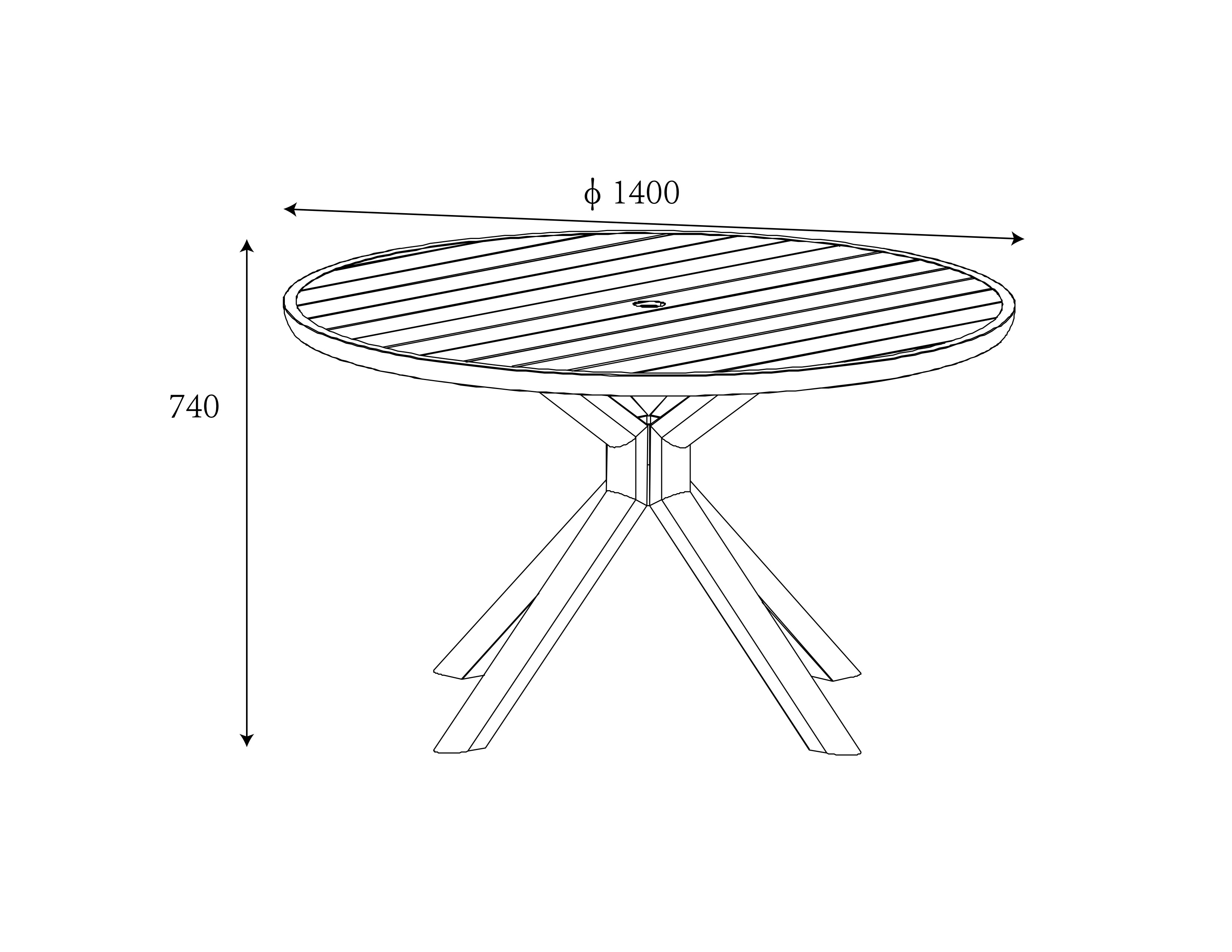 Sahara 6 Seat Round Dining Set dimensions